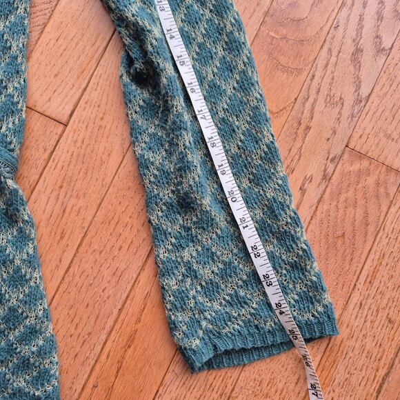 Anthropologie Knitted & Knotted Cardigan Sweater Green Beige L - Picture 14 of 14